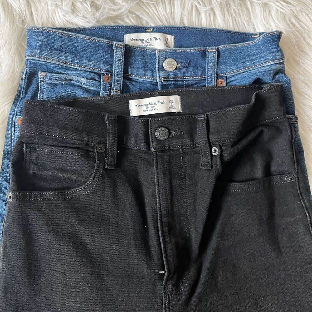 Like new BUNDLE- Abercrombie & Fitch Ultra High Rise Stretch Flare Jean